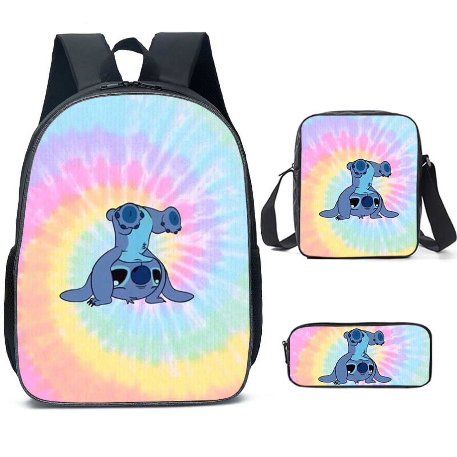 Foto 2 pulgar | Set De Mochila Stitch Casual Poliéster Para Adolescentes, 3 Piezas - Venta Internacional.