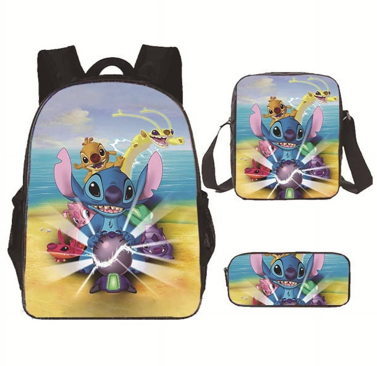 Foto 2 pulgar | Set De Mochila Stitch Casual Poliéster Para Adolescentes, 3 Piezas - Venta Internacional.