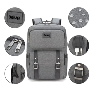 Foto 2 | Mochila para Portátil Antirrobo de Viaje Gris