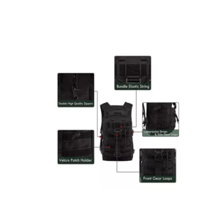Foto 3 | Mochila Táctica Militar Backpack Campismo Ciclismo Escolar Negro