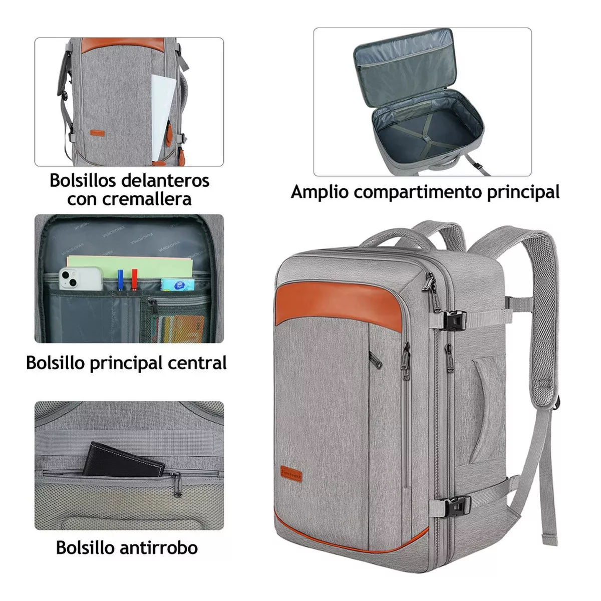 Foto 5 pulgar | Mochila de Viaje Belug  con Tres Bolsos