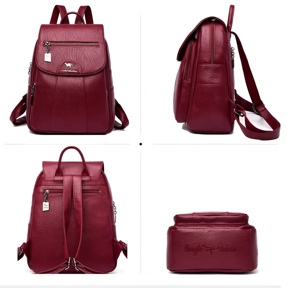 Foto 3 pulgar | Mochila de Piel Sintética de Hermoso Diseño Tamaño Mediano - Venta Internacional