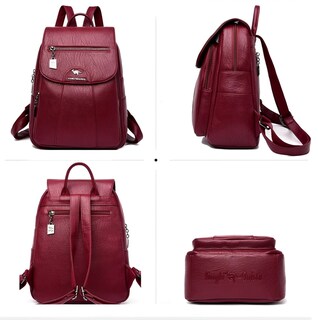 Foto 2 | Mochila de Piel Sintética de Hermoso Diseño Tamaño Mediano - Venta Internacional