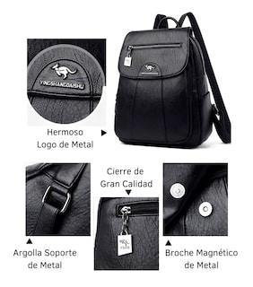 Foto 3 | Mochila de Piel Sintética de Hermoso Diseño Tamaño Mediano - Venta Internacional