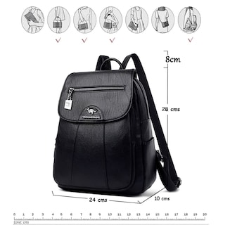 Foto 5 | Mochila de Piel Sintética de Hermoso Diseño Tamaño Mediano - Venta Internacional