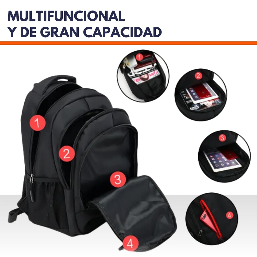 Foto 5 pulgar | Mochila Oxford Impermeable Para Portátil  Color Negro - Venta Internacional