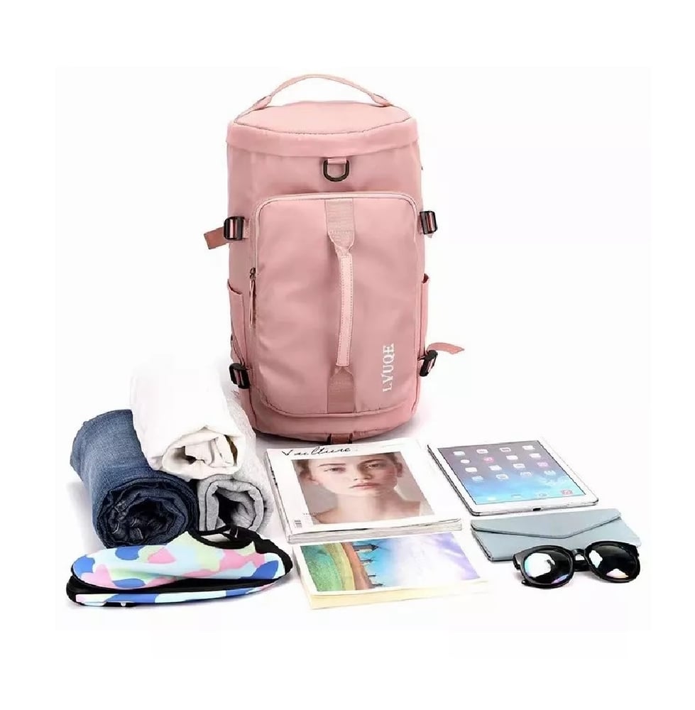 Foto 3 pulgar | Mochila Deportiva de Viaje Impermeable Tela Oxford Rosa - Venta Internacional