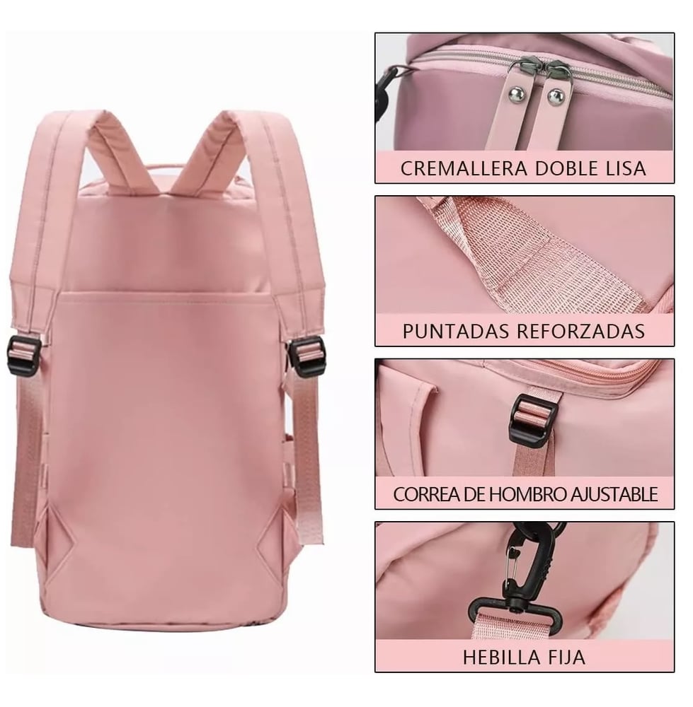 Foto 5 pulgar | Mochila Deportiva de Viaje Impermeable Tela Oxford Rosa - Venta Internacional