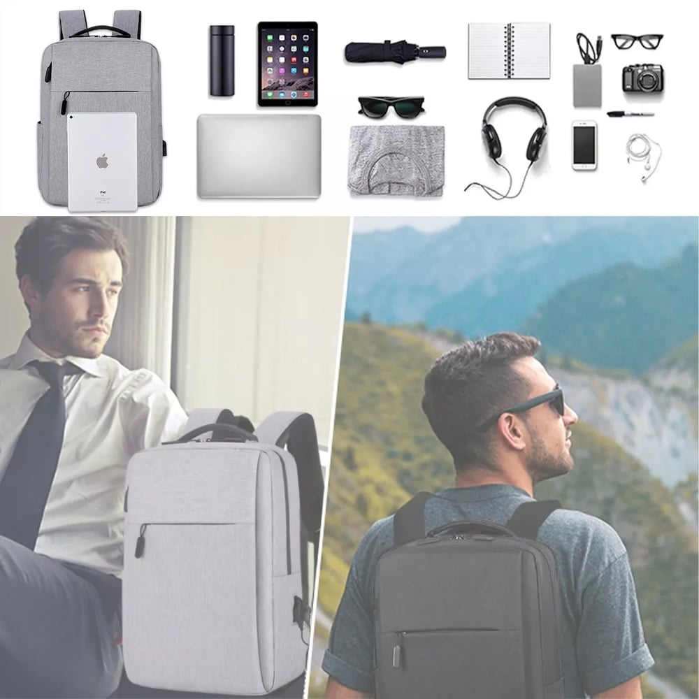 Foto 2 | Mochila para Portátil Impermeable con Puerto Usb - Venta Internacional