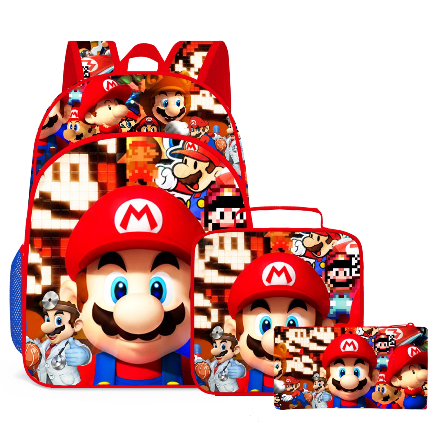 Mochila con Lapicera y Lonchera Mario Bros-Venta Internacional