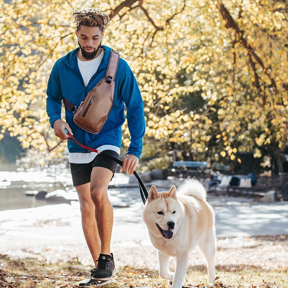 Foto 7 | Mochila Bandolera de Piel Para Hombre Con Puerto Usb - Venta Internacional