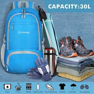 Foto 3 | Mochila Zomake Ligera Plegable 30 L Resistente Al Agua - Venta Internacional