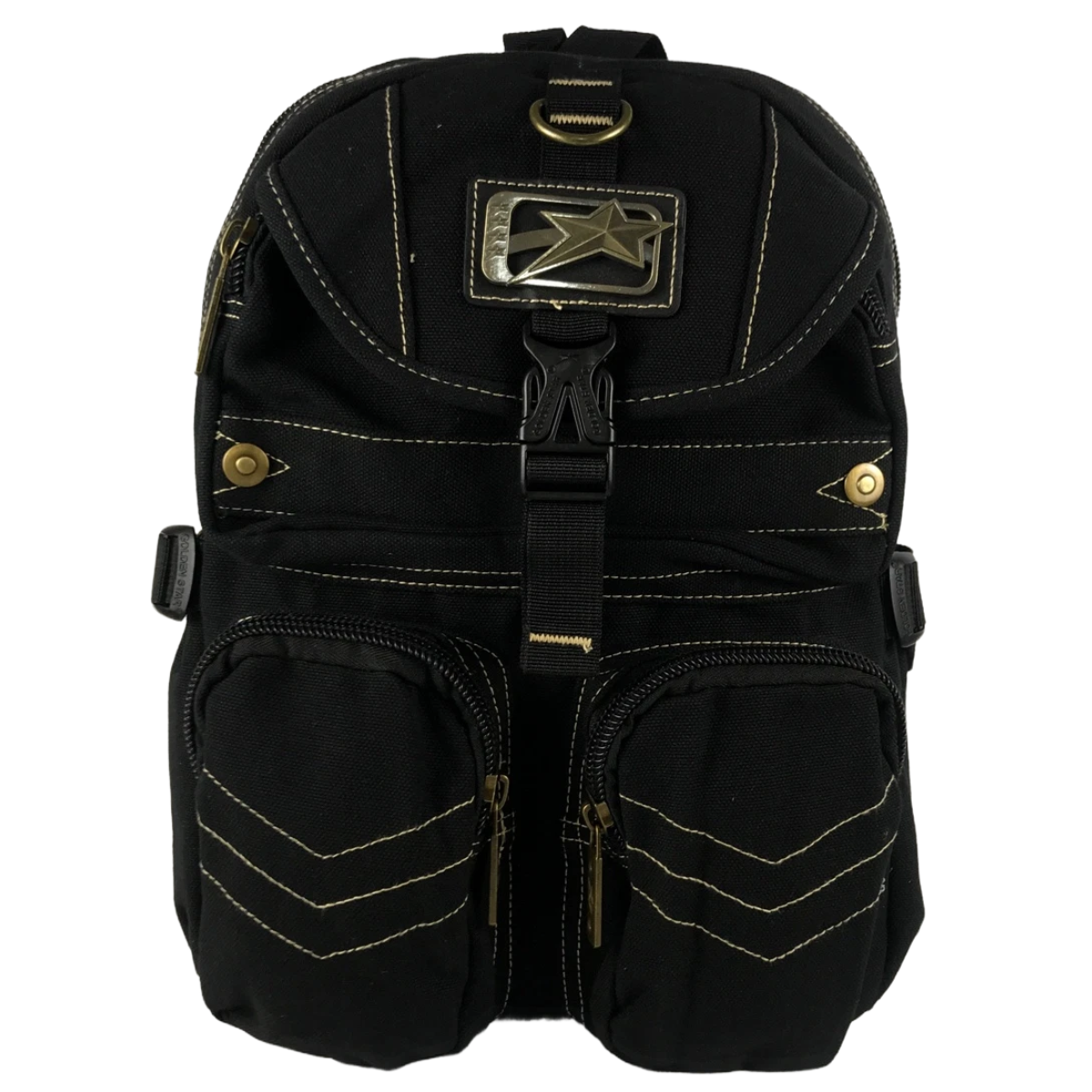 Mochila Golden Star De Lona Pequeña Df-4378 Negro