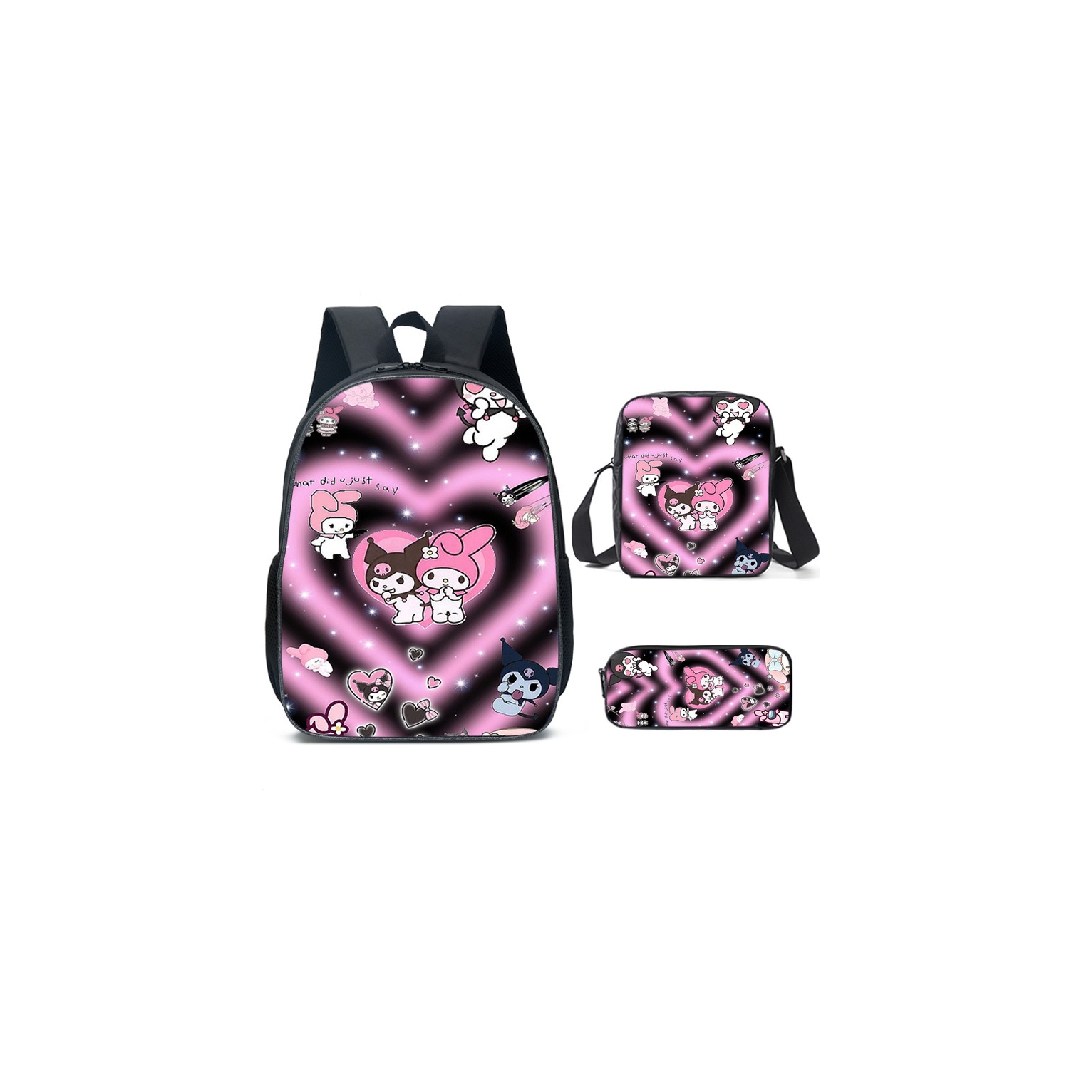 Set de Mochilas Kulomi Anime Student 3 Piezas - Venta Internacional