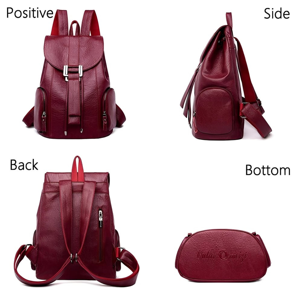 Foto 6 pulgar | Mochila de Cuero Pu de Gran Tamaño con Hermoso Diseño - Venta Internacional