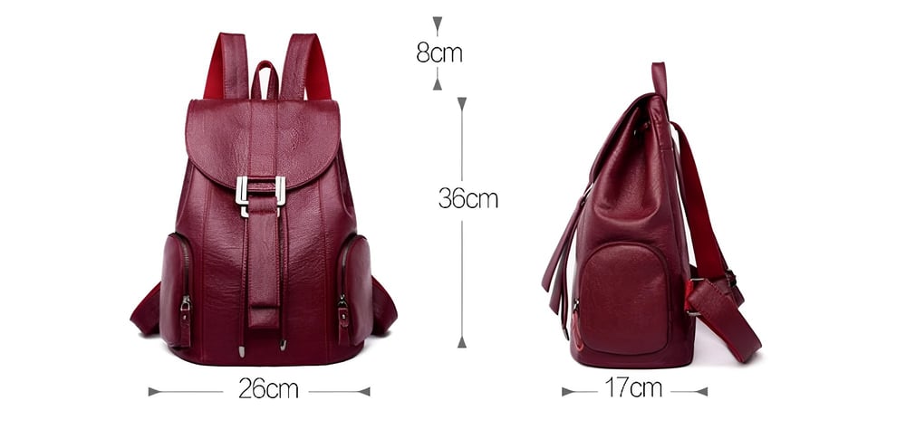 Foto 8 pulgar | Mochila de Cuero Pu de Gran Tamaño con Hermoso Diseño - Venta Internacional