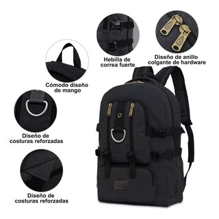 Foto 3 | Mochila De Viaje De Gran Capacidad 21l Mochila De Camping Impermeable Mochila Para Laptop Negro
