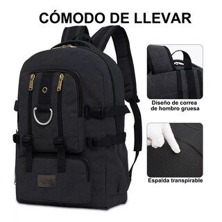 Foto 4 | Mochila De Viaje De Gran Capacidad 21l Mochila De Camping Impermeable Mochila Para Laptop Negro
