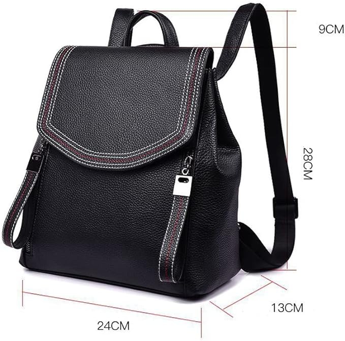 Foto 3 pulgar | Mochila American Crew Negra de Piel Auténtica - Venta Internacional