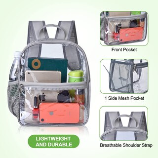 Foto 4 | Mochila Transparente USPECLARE para Estadios y Eventos Gris - Venta Internacional