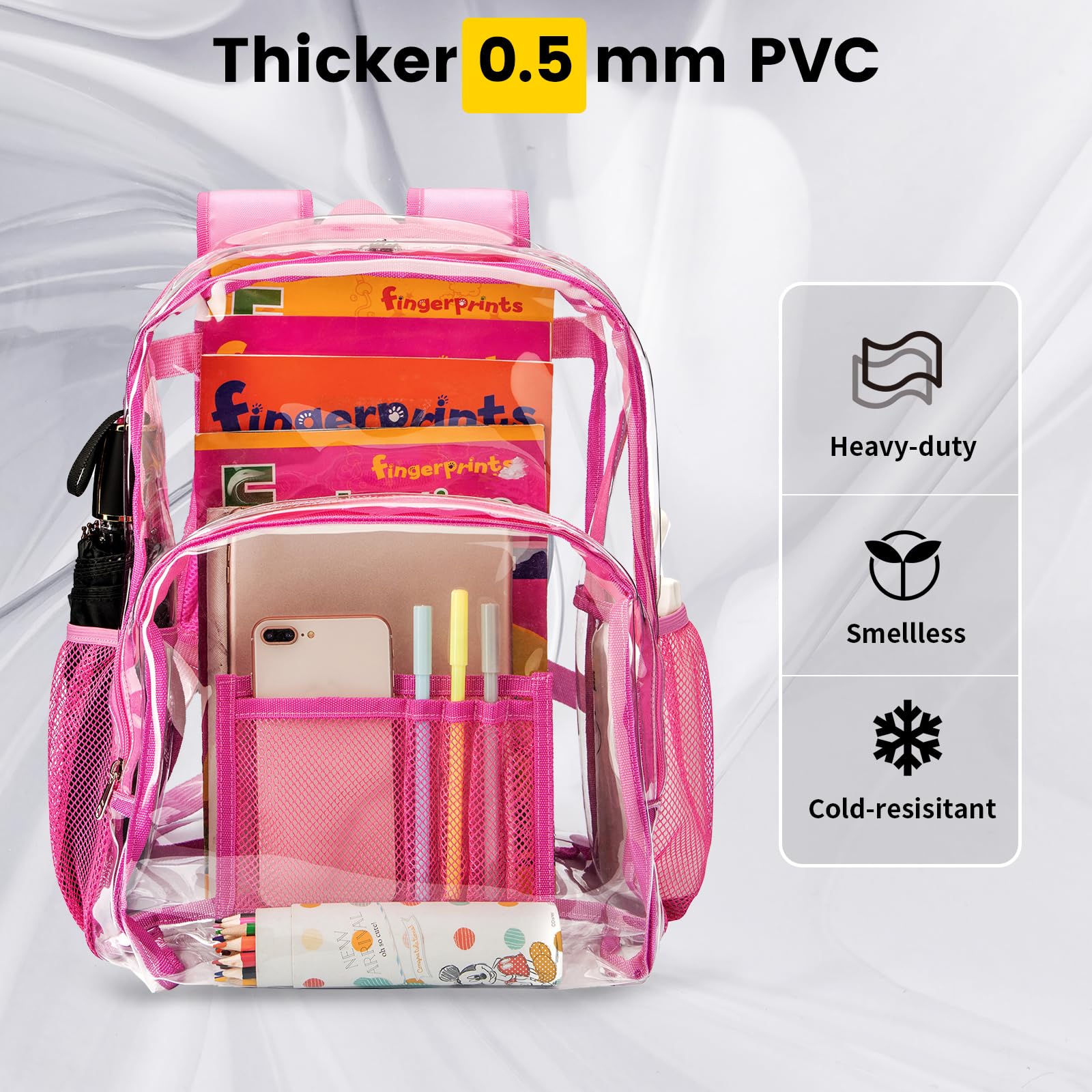 Foto 4 pulgar | Mochila Vorspack de Pvc Transparent Rosa - Venta Internacional