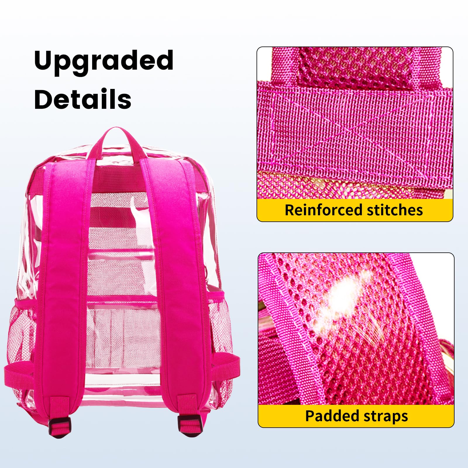 Foto 5 pulgar | Mochila Vorspack de Pvc Transparent Rosa - Venta Internacional