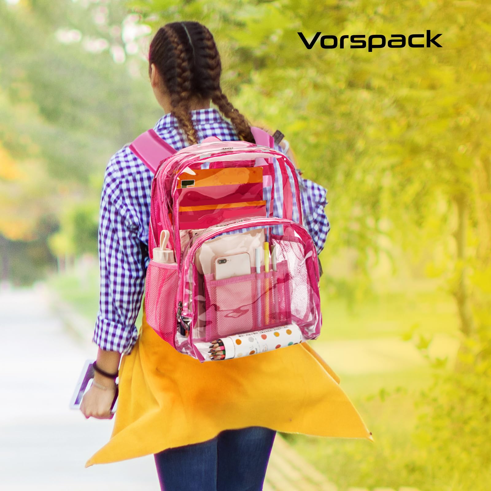 Foto 6 | Mochila Vorspack de Pvc Transparent Rosa - Venta Internacional