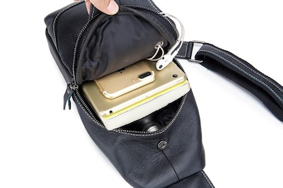 Foto 3 | Bandolera Negra para Hombre-Venta Internacional