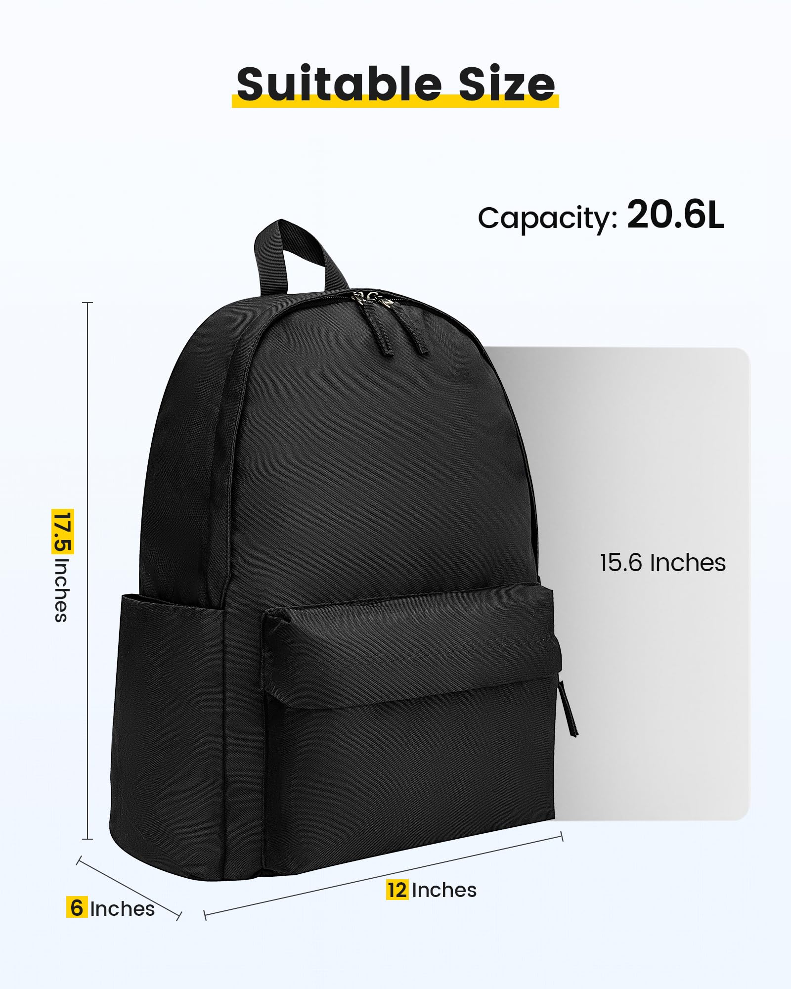 Foto 3 pulgar | Mochila Vorspack Basic Bookbag Negra 17.5 L - Venta Internacional