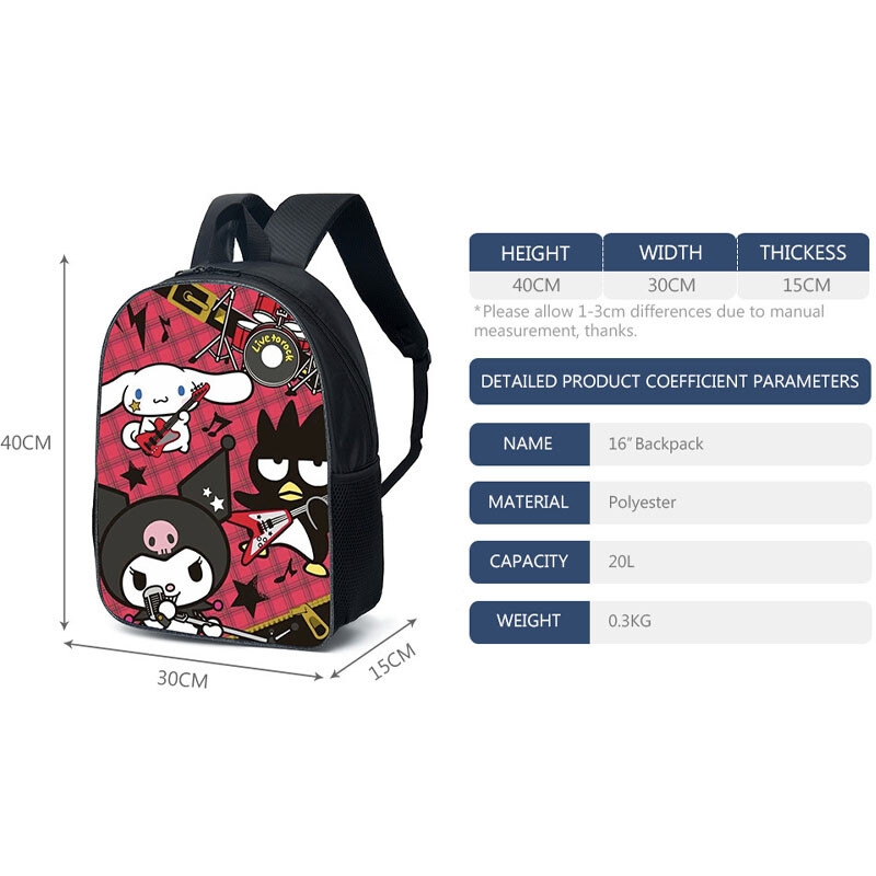 Foto 3 pulgar | Set de Mochilas Kulomi Anime Student 3 Piezas- Venta Internacional