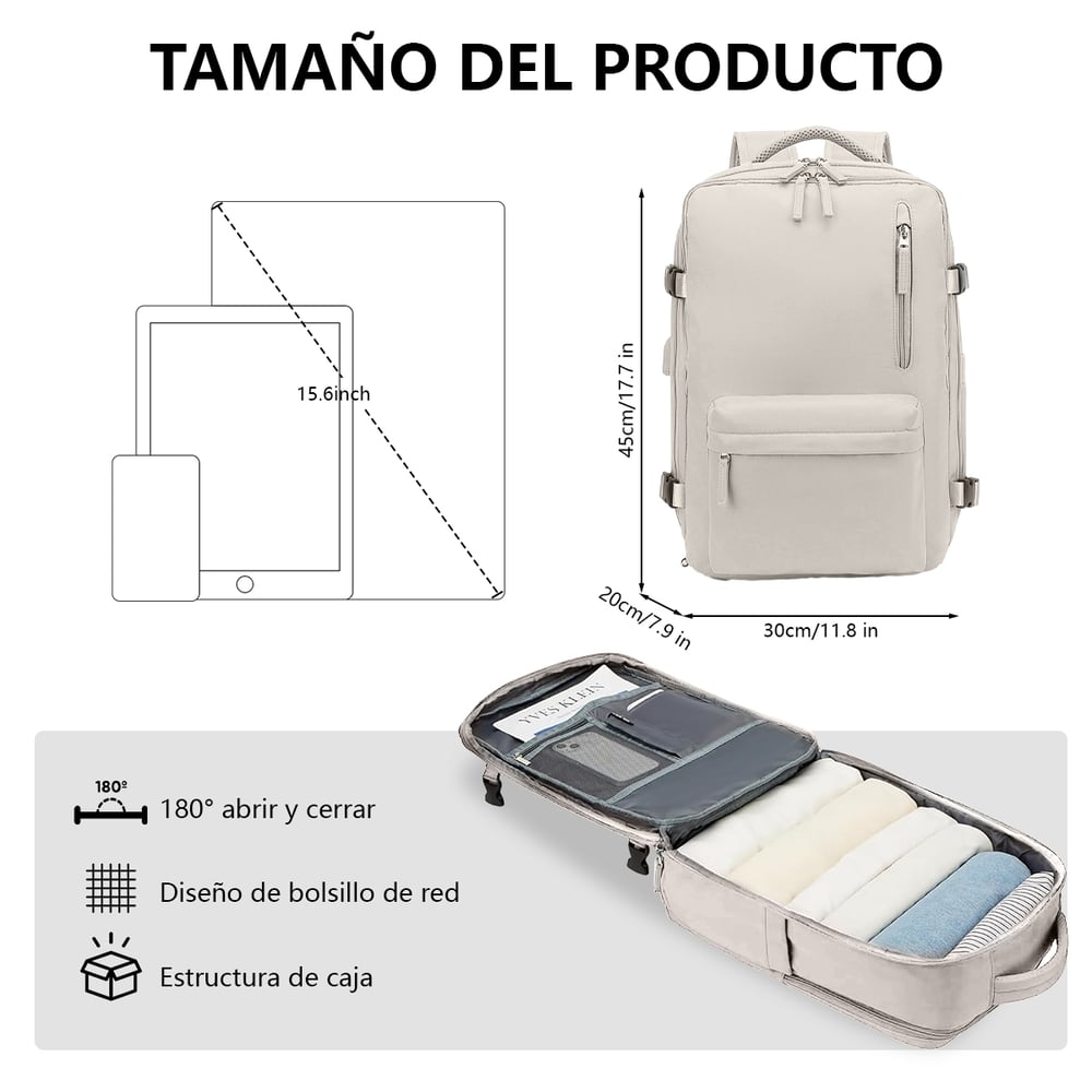 Foto 3 pulgar | Mochila Impermeable con Puerto Usb - Venta Internacional