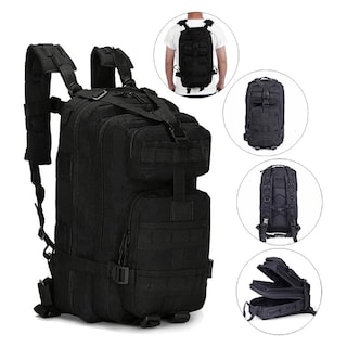 Foto 2 | Mochila Táctica Militar de 30 Litros para Senderismo al Aire Libre Negra - Venta Internacional