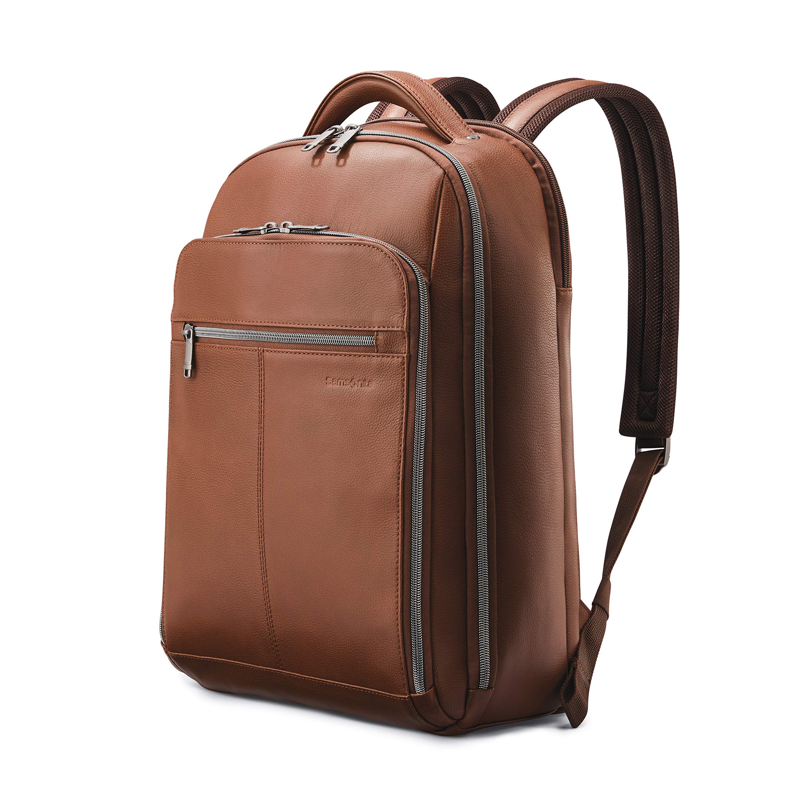 Mochila Samsonite Classic Leather Cognac Para Portátil De 15,6 Pulgadas - Venta Internacional.