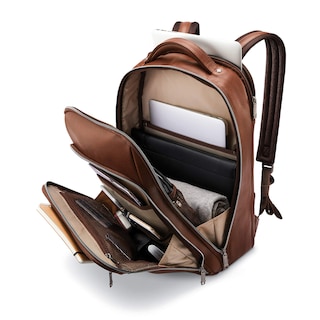 Foto 5 | Mochila Samsonite Classic Leather Cognac Para Portátil De 15,6 Pulgadas - Venta Internacional.