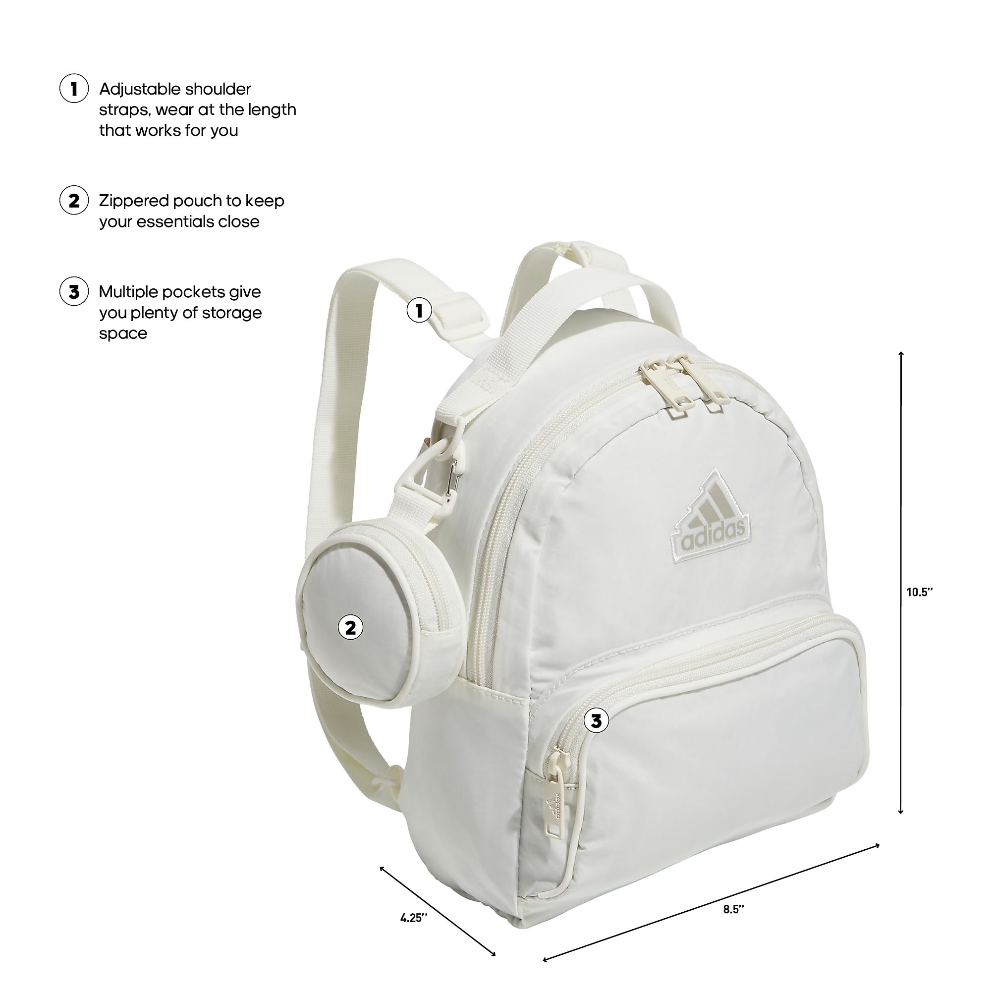 Foto 3 pulgar | Mochila Adidas Blanca Must Have Mini Festivals Travel - Venta Internacional