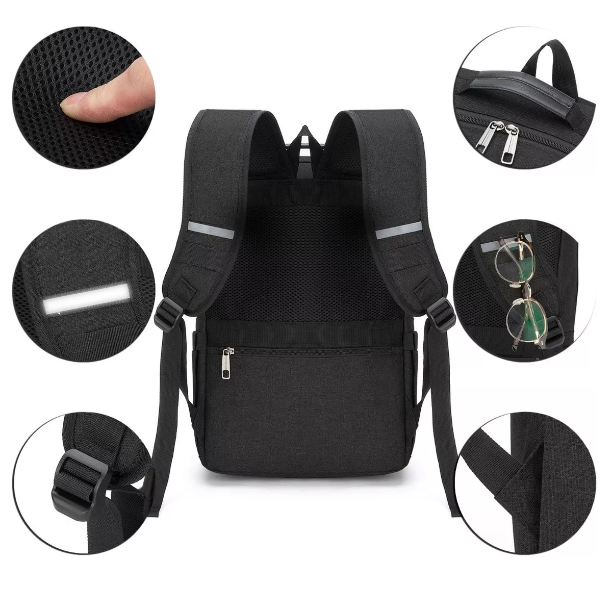 Foto 3 | Mochila Antirrobo Mochila Para Portátil Mochilas De Viaje Negra