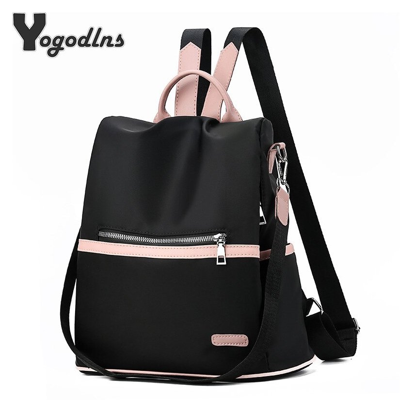 Foto 3 pulgar | Mochila Impermeable de Nylon Negra para Mujer - Venta Internacional