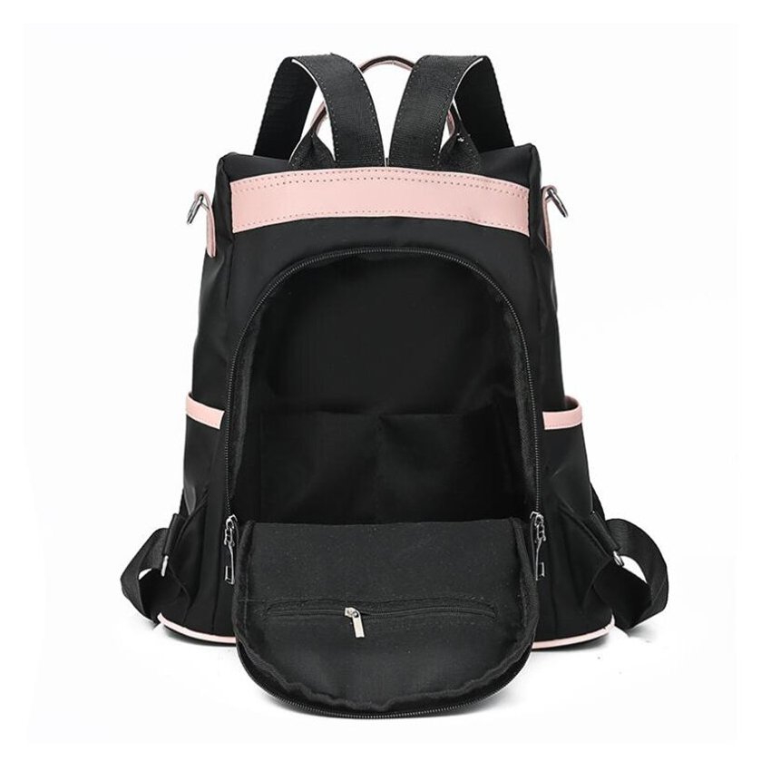 Foto 6 pulgar | Mochila Impermeable de Nylon Negra para Mujer - Venta Internacional