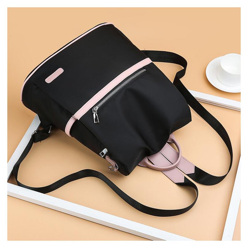 Foto 7 pulgar | Mochila Impermeable de Nylon Negra para Mujer - Venta Internacional