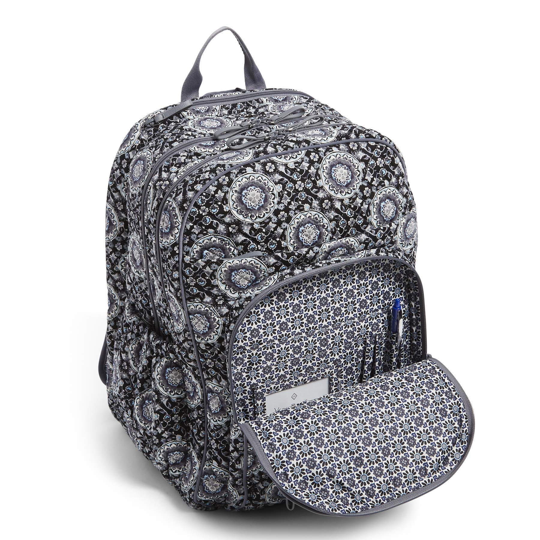 Foto 3 pulgar | Mochila Vera Bradley Xl Campus Charcoal Medallon Algodón - Venta Internacional