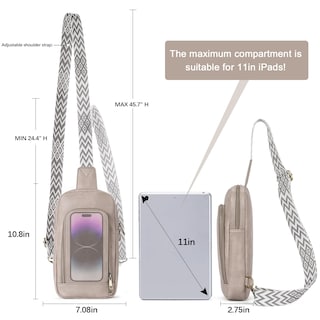 Foto 4 | Bandolera Cluci Sling Mochila de Piel para Mujer - Venta Internacional