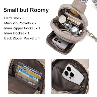 Foto 5 | Bandolera Cluci Sling Mochila de Piel para Mujer - Venta Internacional
