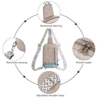 Foto 7 | Bandolera Cluci Sling Mochila de Piel para Mujer - Venta Internacional
