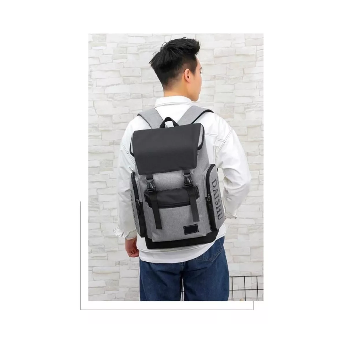 Foto 4 pulgar | Mochila Con Broche Antirrobo Casual Gym Gris Diseño Impermeable Esi-13989 Gris