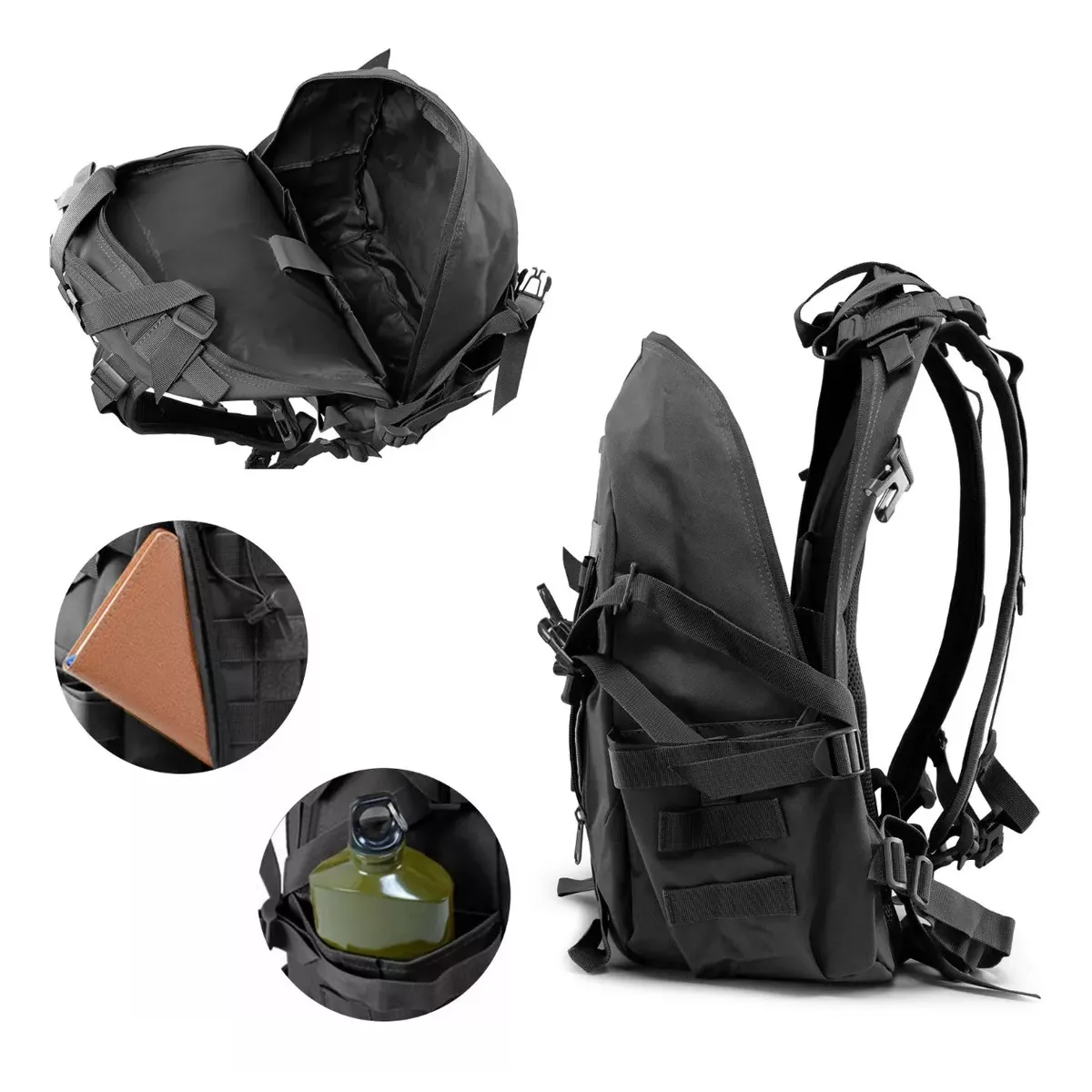 Foto 3 pulgar | Mochila Tactica De Cámping Impermeable Gran Capacidad 45l Negro