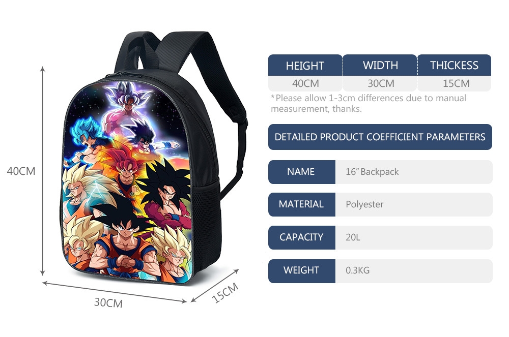 Foto 3 pulgar | Mochila Escolar Anime Dragonball - Venta Internacional
