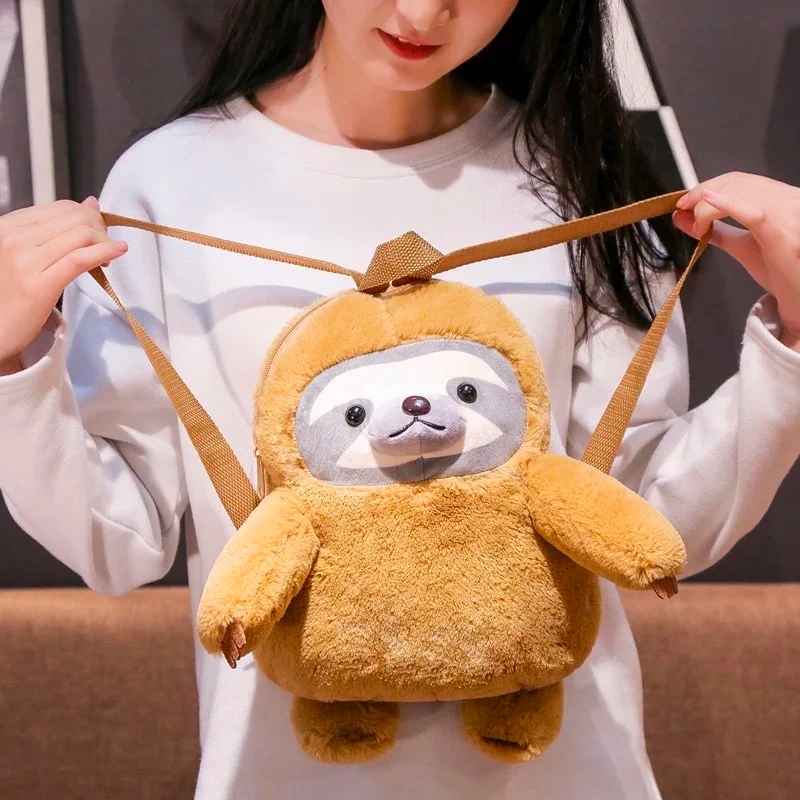 Foto 4 pulgar | Mochila Kawaii Sloth Bear de Felpa 32 cm para Niños - Venta Internacional