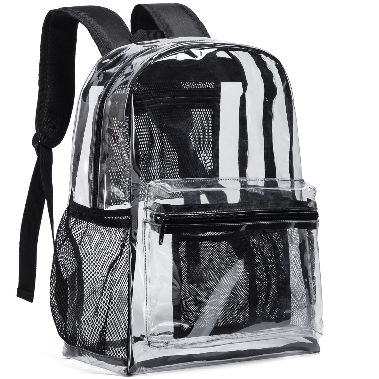 Mochila Vorspack de PVC Transparente Resistente Negra - Venta Internacional