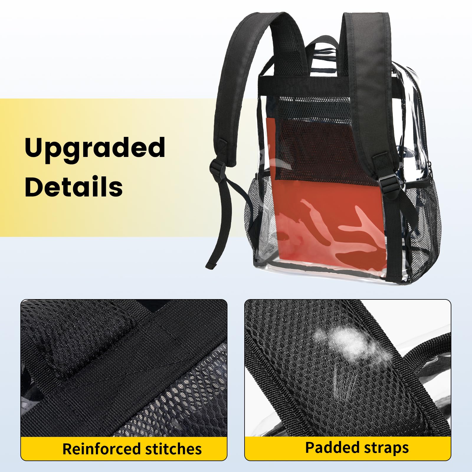 Foto 6 | Mochila Vorspack de PVC Transparente Resistente Negra - Venta Internacional