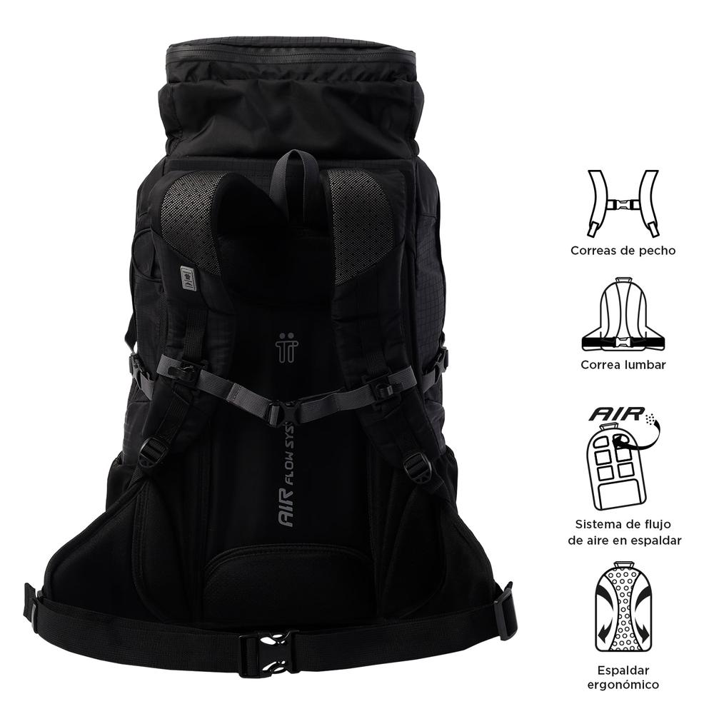 Foto 4 pulgar | Mochila De Campismo Totto Summit 45 2310-n01l Negro Negro